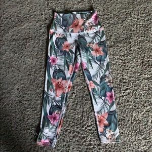 Tropical Print Cropped Workout Pant | Small